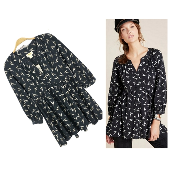 New ANTHROPOLOGIE Maeve Winona Peplum Tunic XS - Picture 1 of 10